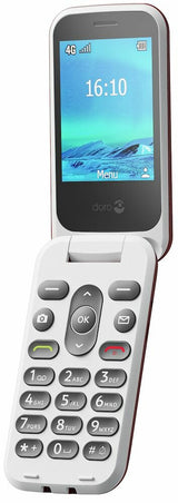 Doro 2880 4g, Grosstastenklapphandy, Rojo (Ohne Netzteil)
