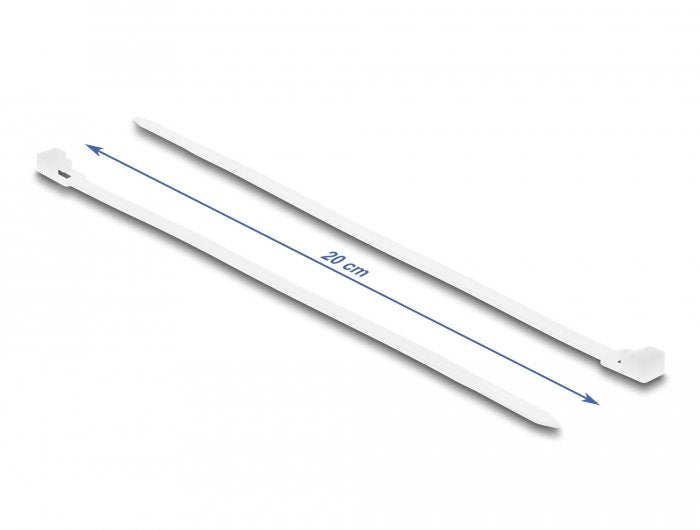 Delock Cablebinder Wiederverwendbar L 200 X B 4,8 Mm 100 Stück Weiss