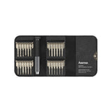 Hama Essential Set De Mini Destornilladores 24 En 1 - Estuche Organizador - 19.1x9.6x6cm - Negro