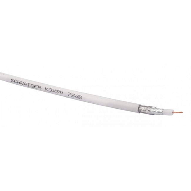 Schwaiger Koaxial-Antennen-Cable 75 Db 2-Vías 7mm 50m Blanco