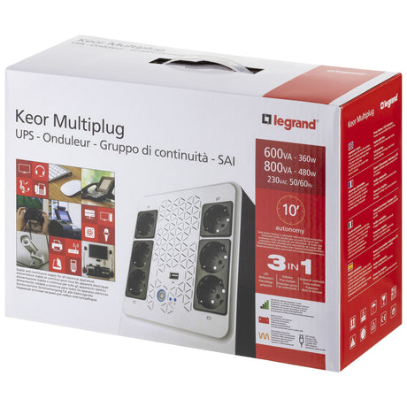 EAN 3414971227279 - Legrand Keor ASI MULTIPLUG 800 FR sistema de alimentación ininterrumpida (UPS) Línea interactiva 0,8 kVA  imagen 5