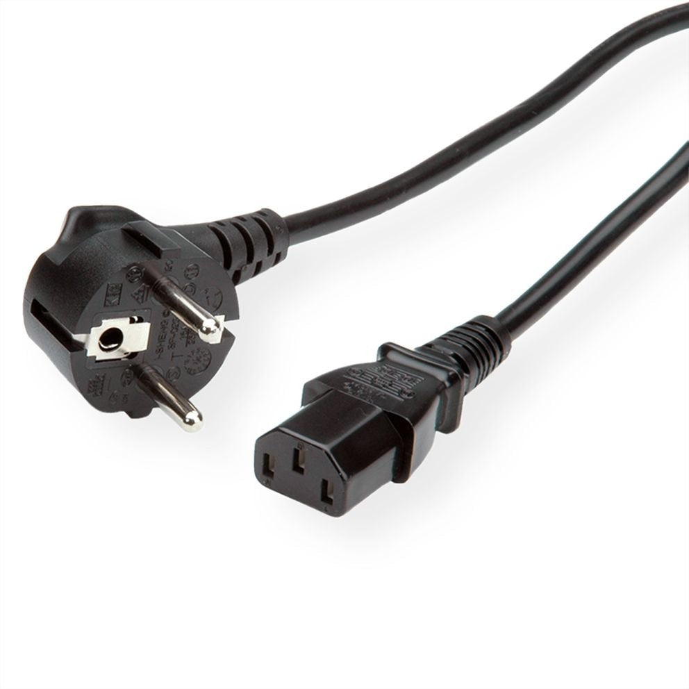 Roline Verde Netzcable, Gerade Iec-Buchse, Schwarz, 0,8 M