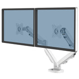 Fellowes Eppa Brazo Para Monitor Doble - Hasta 39" Y 8kg - Ajustable Con Muelle De Gas - Color Blanco