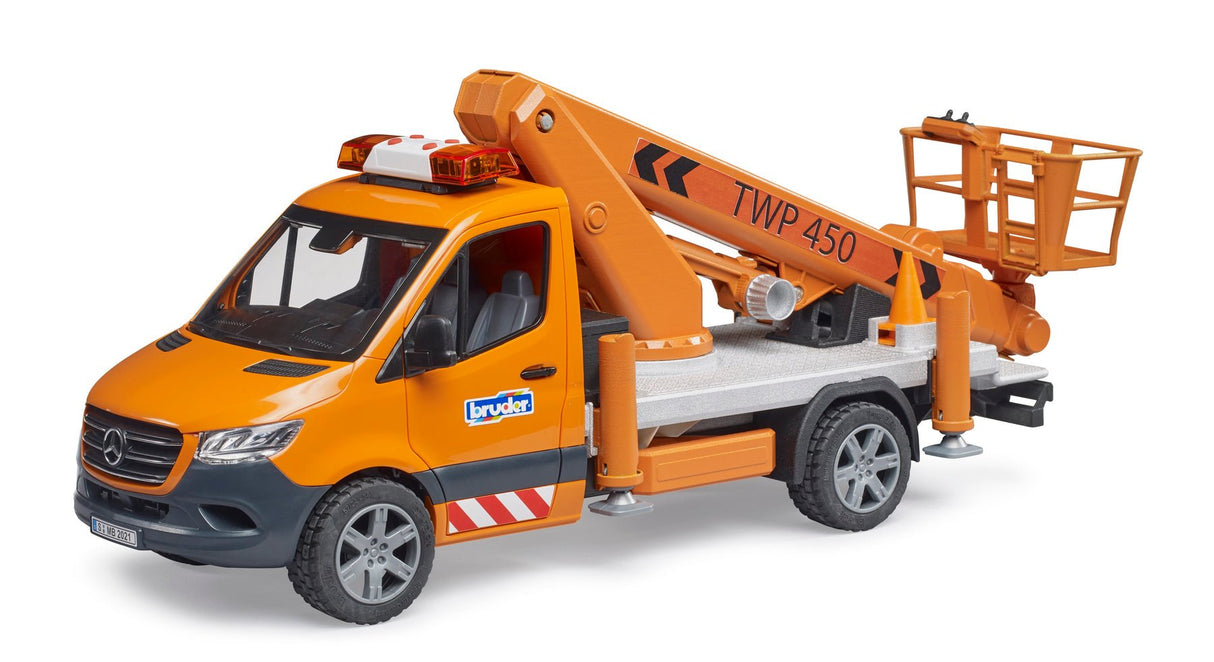 Bruder Mercedes Benz Sprinter Plataforma De Trabajo, Modelo De Vehículo (Incl. Módulo De Luz + Sonido)