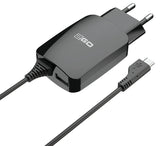 Cargador De Red 2go 100v-240v Negro Micro Usb + 1x Uni. Usb