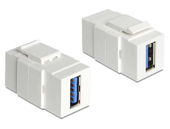 Delock 86319 Keystone Module Usb 5 Gbps Type-A Female To Type-A Female White