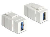 Delock 86319 Keystone Module Usb 5 Gbps Type-A Female To Type-A Female White