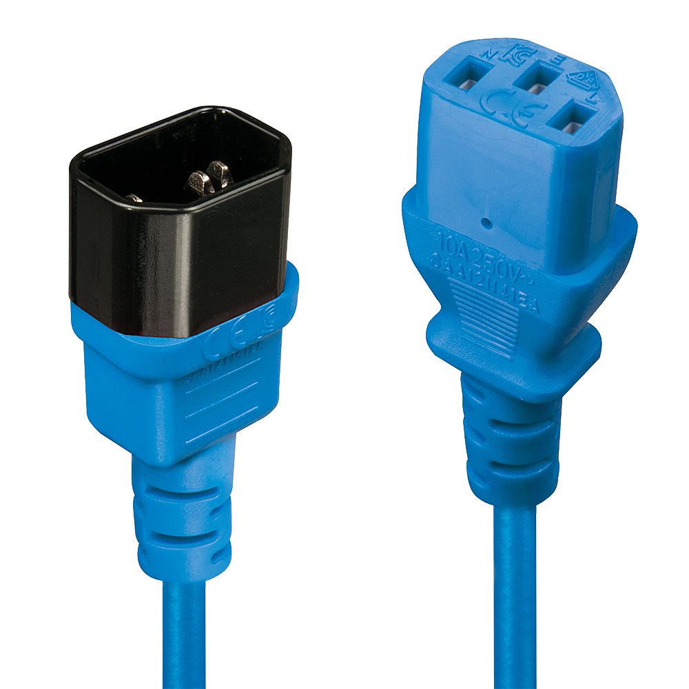 Alargador Lindy Iec C14 - C13 Azul 2m