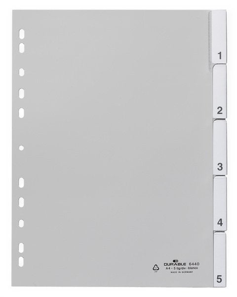 Ordnerregister Vollformat 1-5 Din A4
