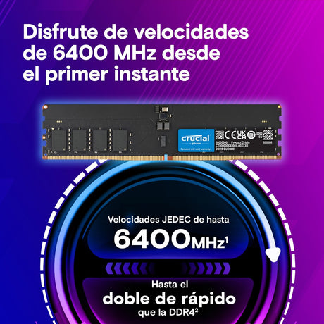 EAN 0649528943439 - Crucial CT64G64C52CU5 módulo de memoria 64 GB 1 x 64 GB DDR5 6400 MT/s 288-pin DIMM imagen 2