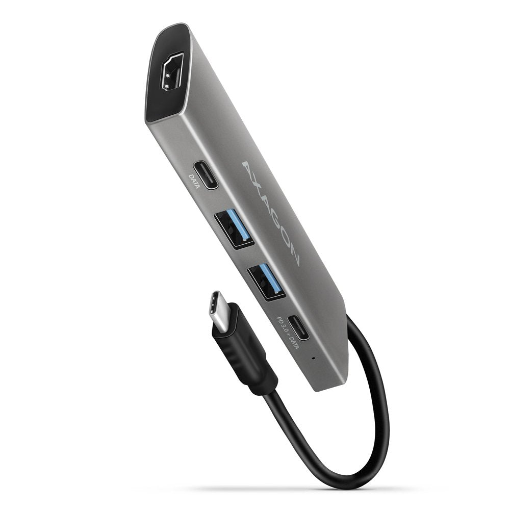 Hmc-5g21 Wieloportowy Hub Usb 5in1, 10gbps, 2x Usb-A + 2x Usb-C + Hdmi 4k/30hz, Pd 60w, 13cm Usb-C Kabel
