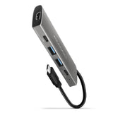 Hmc-5g21 Wieloportowy Hub Usb 5in1, 10gbps, 2x Usb-A + 2x Usb-C + Hdmi 4k/30hz, Pd 60w, 13cm Usb-C Kabel