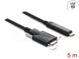 Delock Aktives Opticos Cable Usb 10 Gbps Usb Type-C Stecker Zu Typ Micro-B Stecker Mit Schrauben 5 M