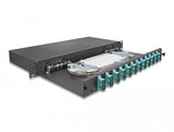 Delock 67007 Caja De Empalme De Fibra Óptica De 19? 12 X Sc Duplex Om3 1u Completamente Montada Lista Para Empalmar