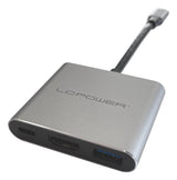 Lc-Power Lc-Hub-C-Multi-4-V2 Hub De Interfaz Usb Tipo C 5000 Mbit/S Plata, Negro