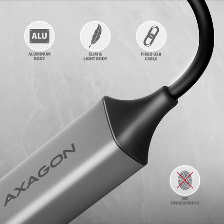 EAN 8595247907943 - Axagon ADE-TXCA Gigabit Ethernet Adapter USB-C+ USB-A - titangrau - Adapter - Digital/Daten 1000 Mbit/s imagen 5