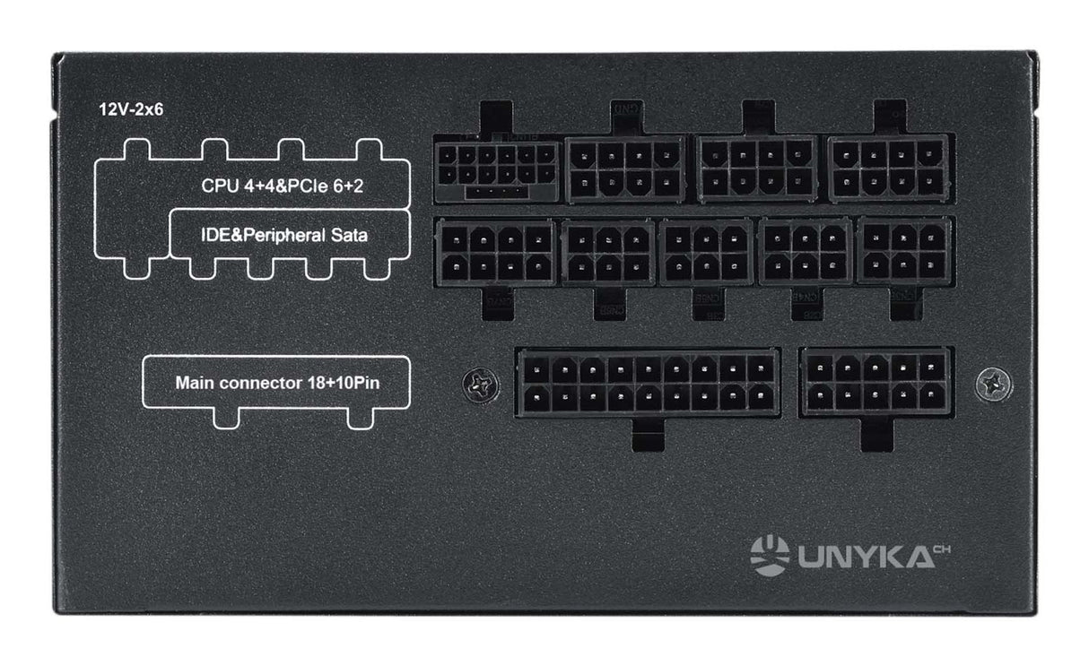 Fuente De Alimentacion Unykach Atilius 3.1 Black 750w 80 Plus Gold 750w Atx 3.1 - Full Modular - Ventilador 120mm