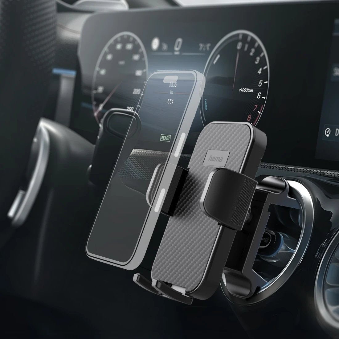 Hama Soporte De Coche Para Smartphone - Pinza Para Rejilla - Peso Max 230g - Universal - Negro