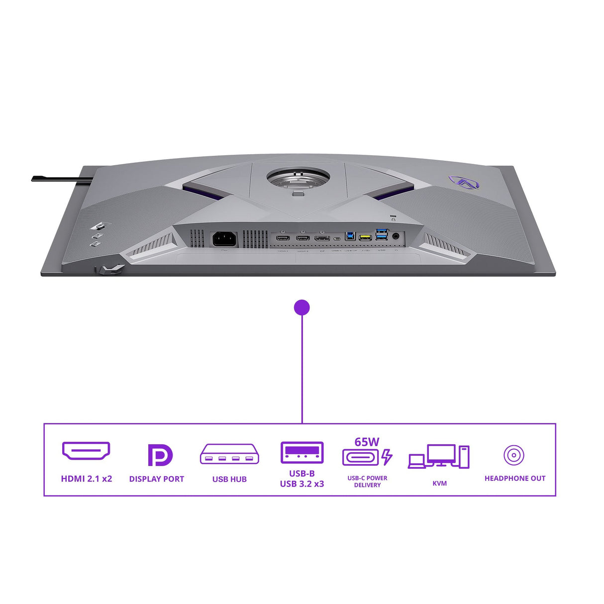 Monitor  Aoc Agon Pro Agp277qkdc Oled 27" (26.5" Visible) 2560 X 1440 Qhd @ 540 Hz Tandem Oled 1500000:1 Displayhdr 500 True Black 0.03 Ms 2xhdmi Displayport Usb-C Altavoces Gris Oscuro