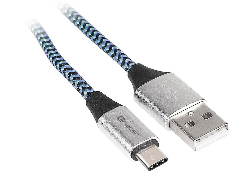 Tracer Trakbk46266 Cable Usb 2.0 -> Usb C 1m  Negro, Azul, Plata