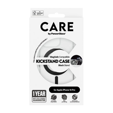 EAN 5715685003837 - PanzerGlass CARE™ by ® Case Transparent w. Black Kickstand & MagSafe iPhone 16 Pro funda para teléfono mó imagen 3