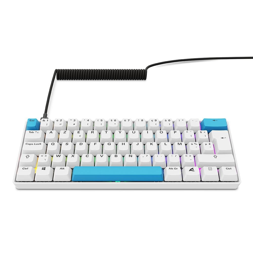 Sharkoon Skiller Sgk50 S4 Gen2 Pbt, Teclado De Juegos White, De-Layout, Gateron G Pro 3.0 Amarillo 4044951041947