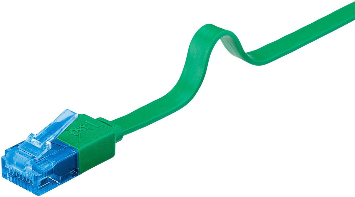 Cat 6a Flat-Patch Cable U/Utp, Green, 0.5 M - Copper