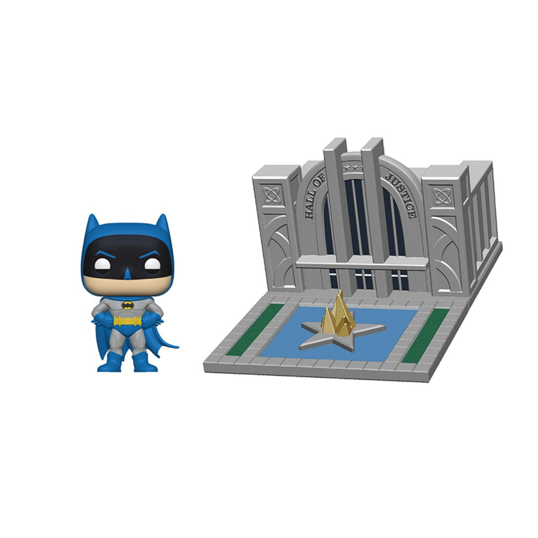 Figura Pop Dc Comics Batman 80th Hall Of Justice With Batman