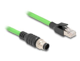 Delock 80421 Cable M12 Codificado A 8 Pin Macho A Rj45 Macho Pur (Tpu) 1 M