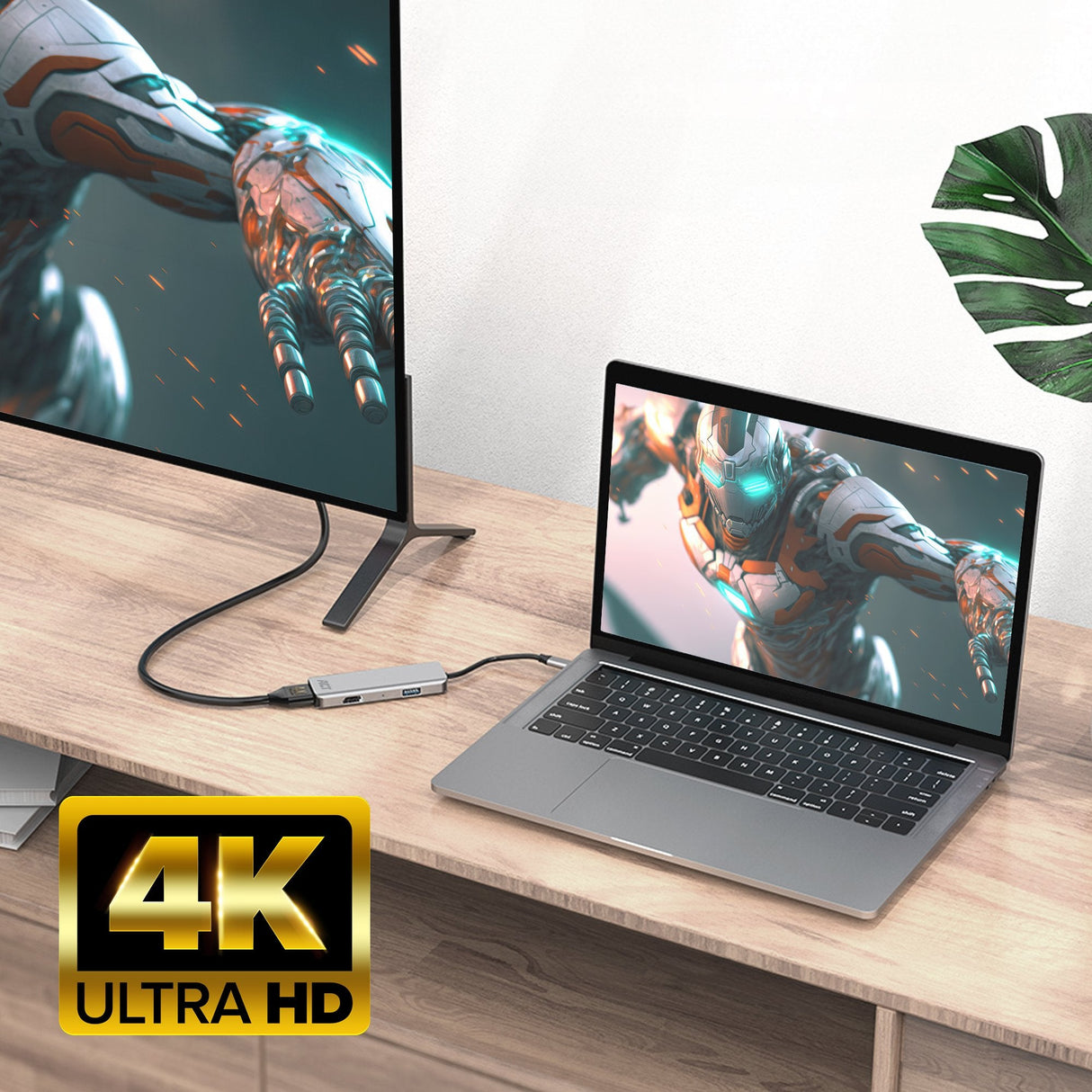 Adaptador Act Connectivity Usb C A 2 Hdmi 4k Usb A