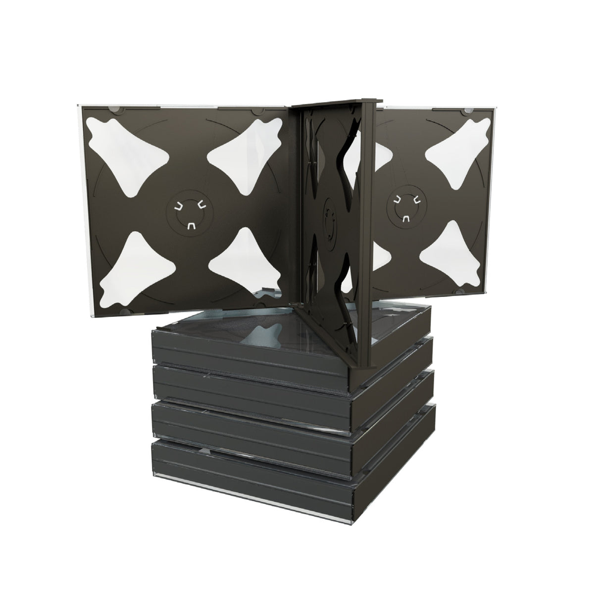 Mediarange Box34-4 Funda Para 4 Discos Ópticos Cd / Dvd Negro 5 Piezas