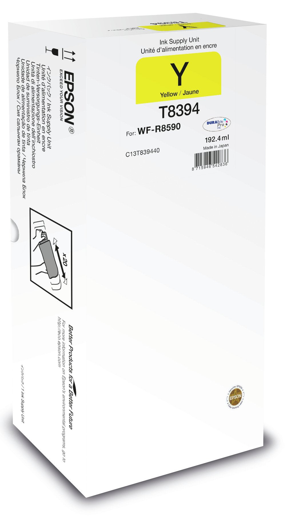 EAN 8715946729732 - Epson C13T83944N cartucho de tinta 1 pieza(s) Original Alto rendimiento (XL) Amarillo imagen 1