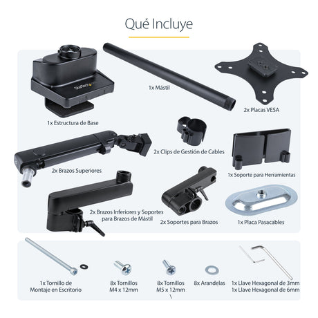 EAN 65030892537 - StarTech.com ARMDUALPIVOT soporte para monitor 81,3 cm (32") Escritorio Negro imagen 20