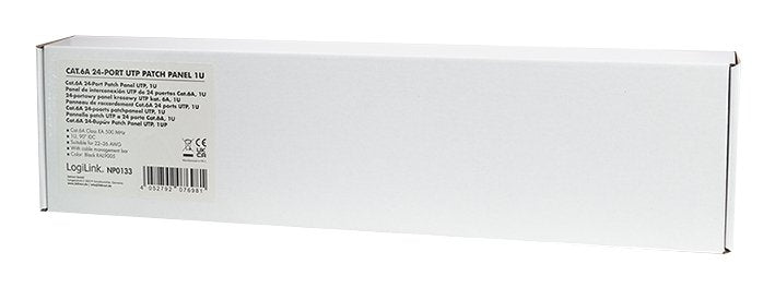 Logilink Cat.6a Patch Panel 24-Port Utp, 1u, 90° Idc