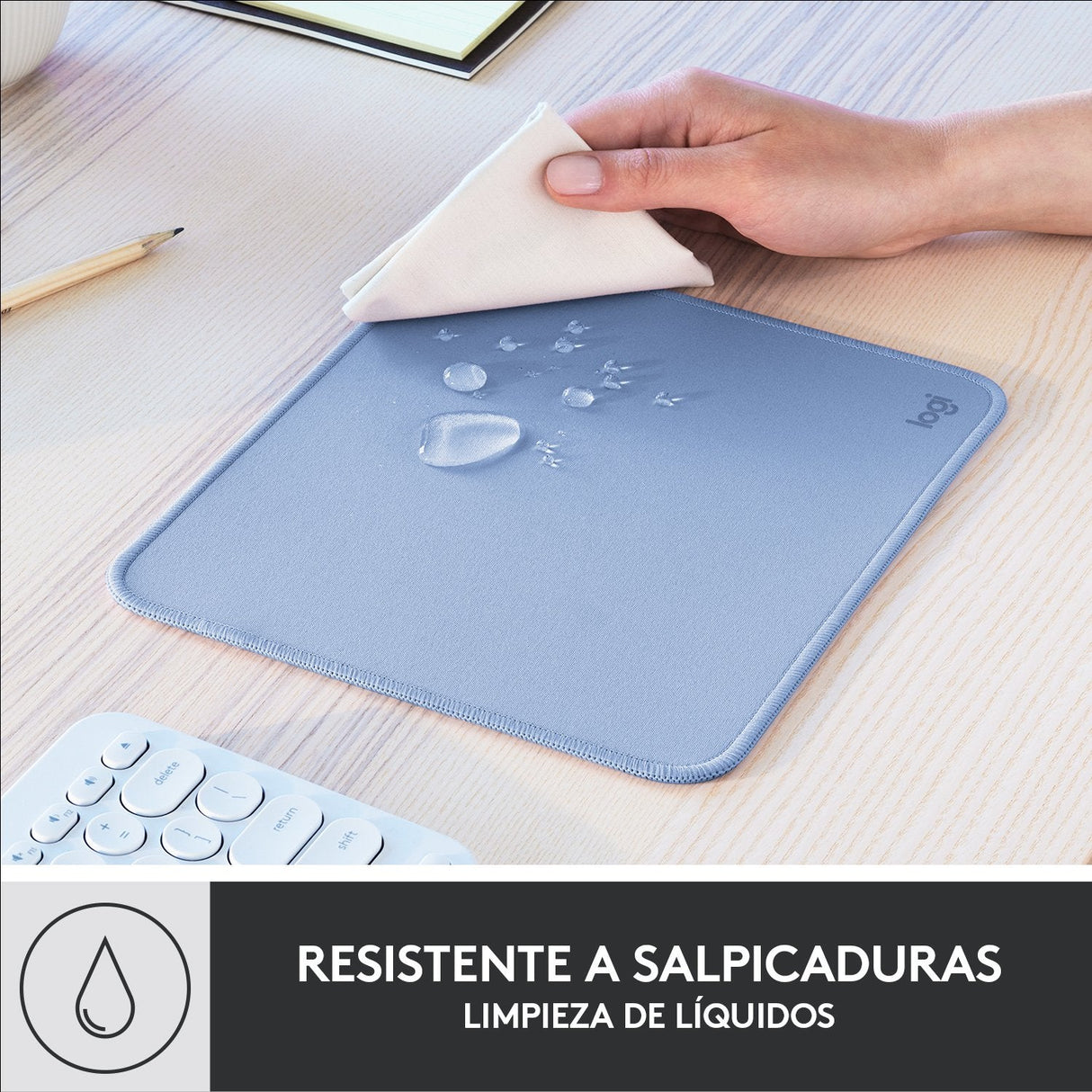 Alfombrilla Logitech Mouse Pad Azul Gris 956-000051