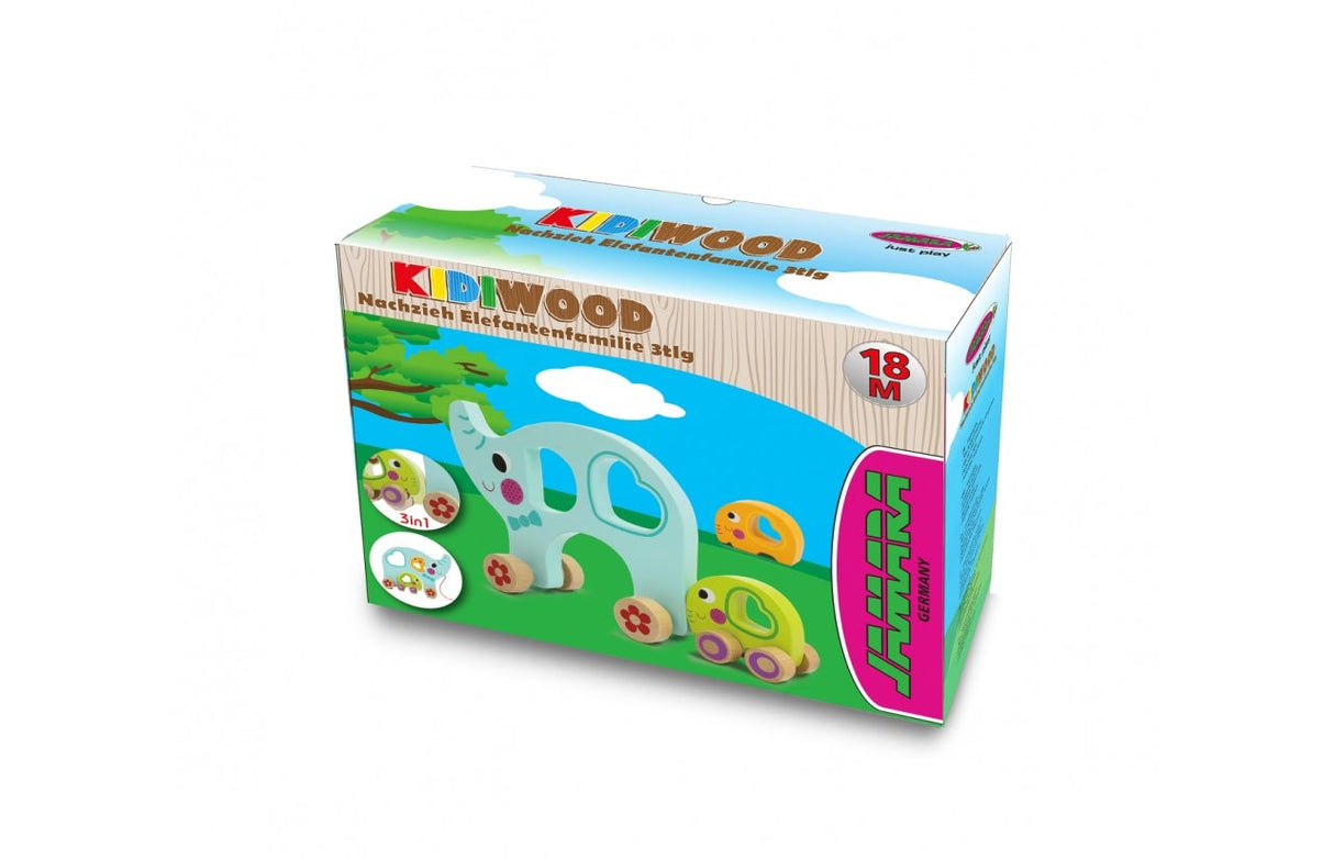 Jamara Holzspielz. Kidiwood Nachzieh-Elefantenfam. 3tlg 1,5+