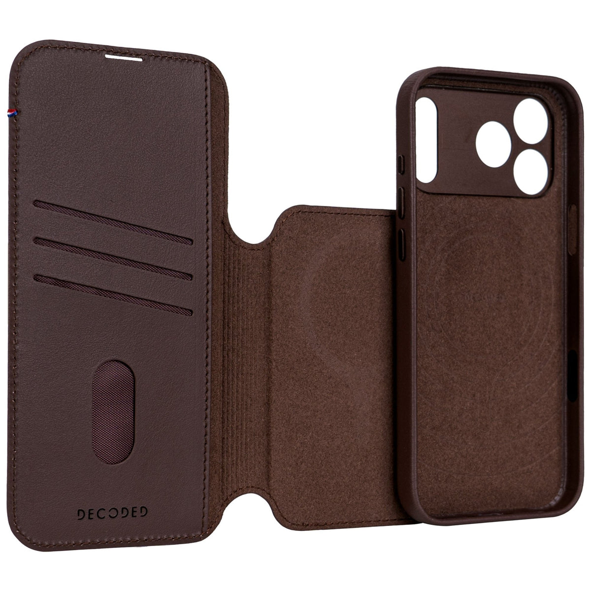 Decoded Leather Detachable Wallet Ip 17 Pro Chocolate Brown