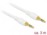 Delock Klinkencable 3,5 Mm 3 Pin Stecker > Stecker 3 M Weiss
