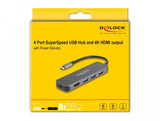 Hub Delock 64171 De Interfaz Usb 3.2 Gen 1 (3.1 Gen 1) Type-C 5000 Mbit/S Gris, Estación De Acoplamiento Usb 3.2 Gen 1 (3.1 Gen 1) Type-C, Hdmi, Usb 3.2 Gen 1 (3.1 Gen 1) Type-A, Usb 3.2 Gen 1 (3.1 Gen 1) Type-C, 5000 Mbit/S, 30 Hz, 3840 X