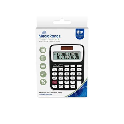 Calculadora Mediarang Pantalla Lcd Solar/Batería Blanco Negro