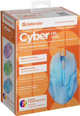 Raton Gaming Defender Cyber Mb-560l Blanco 7-Colores Luz De Fondo