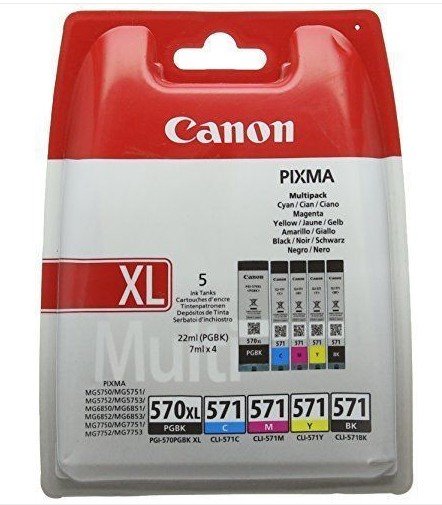 Canon Pgi-570xl/Cli-571 Multipack - Pack De 5