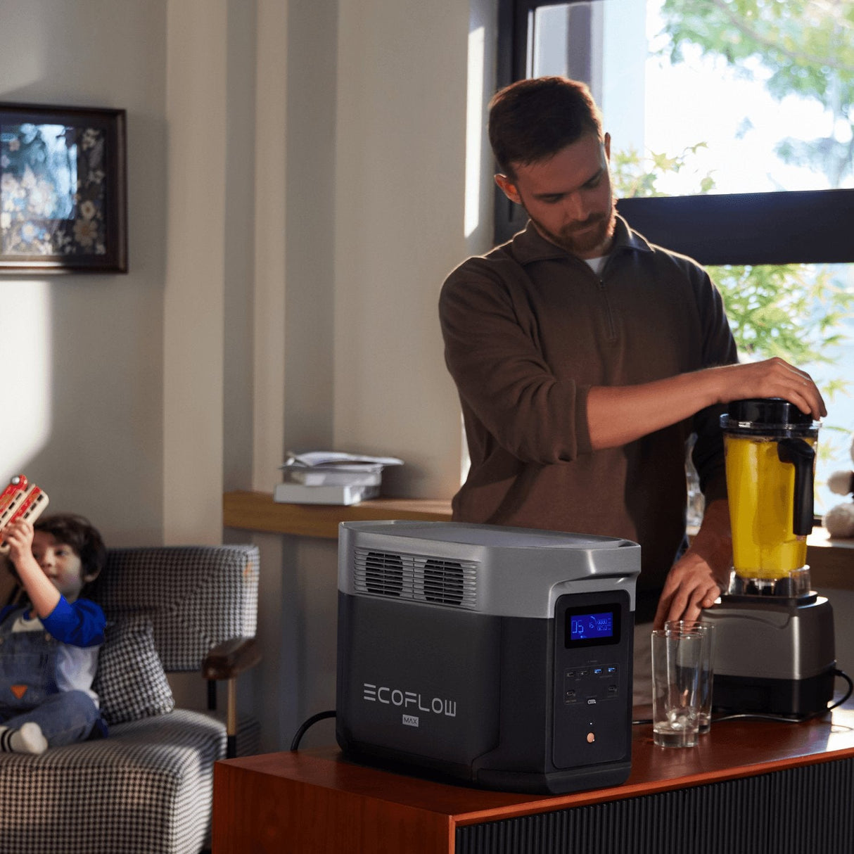 Ecoflow Delta 2 Max, Estación De Energía Portátil Negra, 2048 Wh, X-Boost 3100 W, Batería Lfp 604772