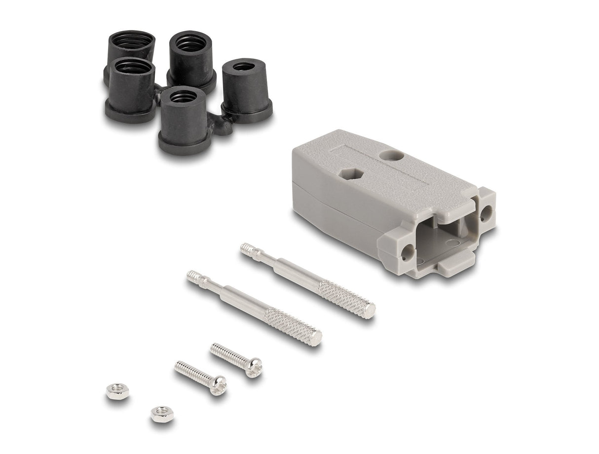 Delock 67030 Carcasa D-Sub De Plástico Para 9 Clavijas Macho / Hembra Con Juntas De Goma