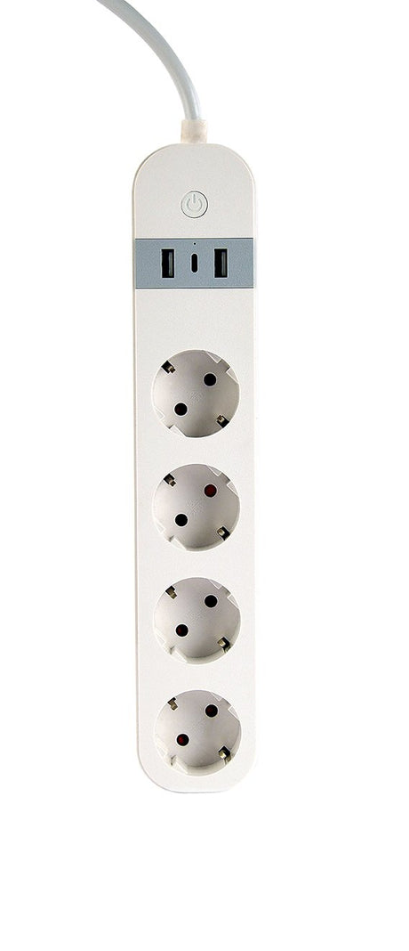 EAN 8716309128506 - Gembird TSL-PS-S4U-01-W regleta inteligente 4 salidas AC Tipo E 1,5 m 3 3880 W Blanco imagen 1