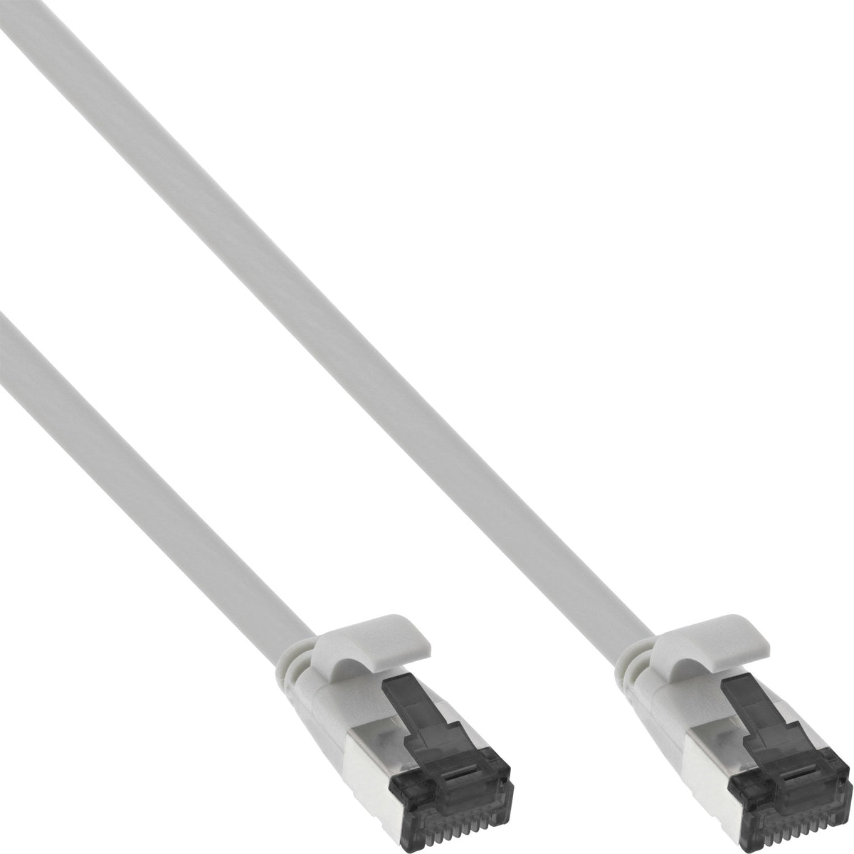 Cable De Red Plano Inline, U/Ftp, Cat.8.1, Tpe Libre De Halógenos, Gris, 0,3m