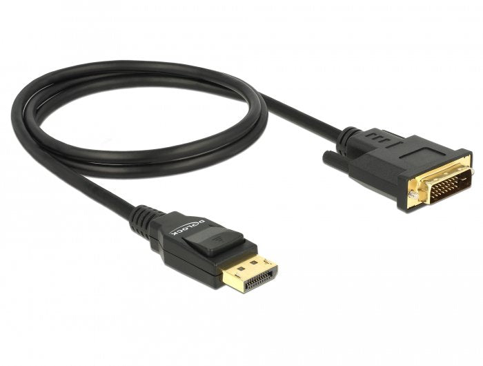 Delock Cable Displayport 1.2 Macho > Dvi 24+1 Macho 1 M Negro