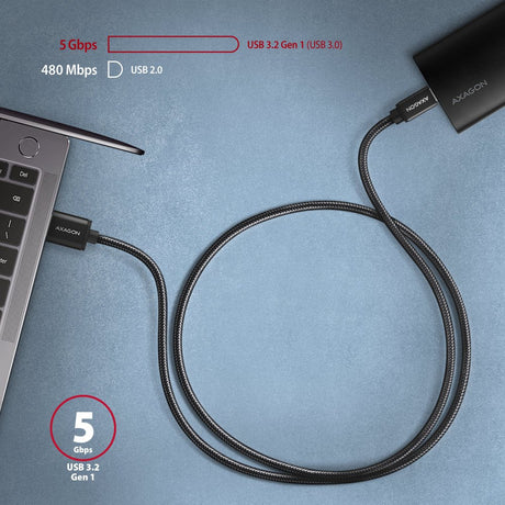 EAN 8595247906250 - Axagon BUCM3-AM10AB cable USB USB 3.2 Gen 1 (3.1 Gen 1) 1 m USB C USB A Negro imagen 5