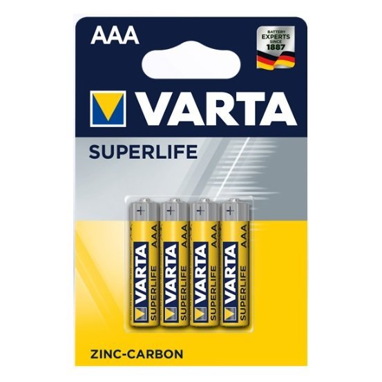 Pilas Varta Superlife R03 Aaa Zinc Carbon Pack 4