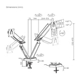 Aisens Soporte De Mesa Rgb Gaming Contrapeso Giratorio E Inclinable Para Monitor/Tv 16kg (3 Pivotes, 2 Brazos) De 17-38, Negro-Gris